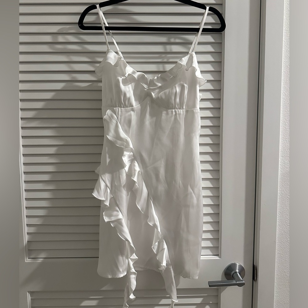 NEW Princess Polly White Ruffle Mini Dress